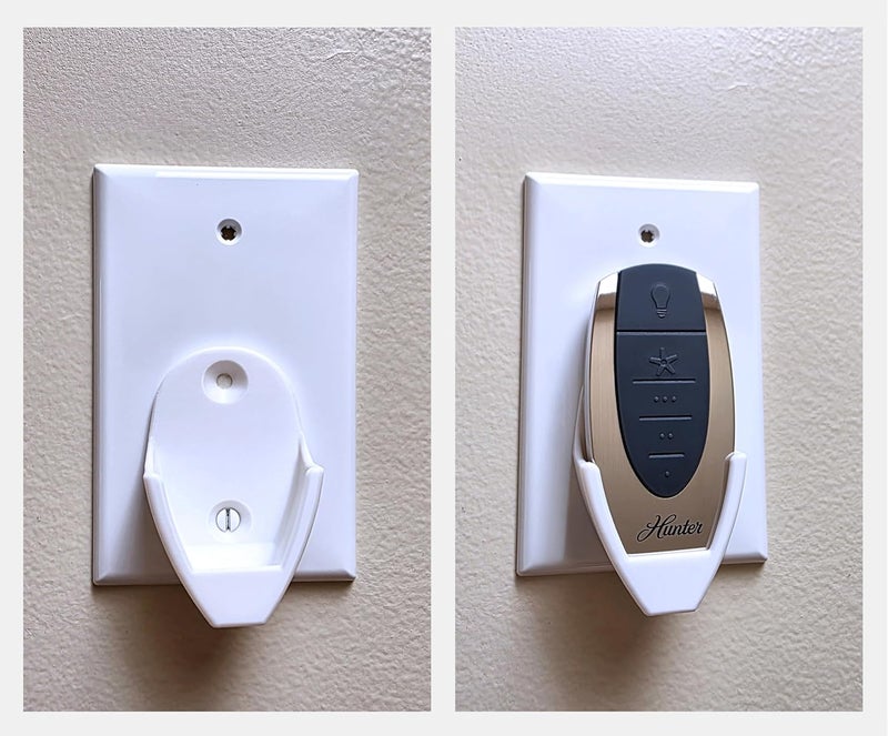 Makesus Ceiling Fan Remote Holder Wall Mount for Hunter K5324 99116 Ceiling Fan Remote Control - Remote Not Included (1 Pk White) - Image 4